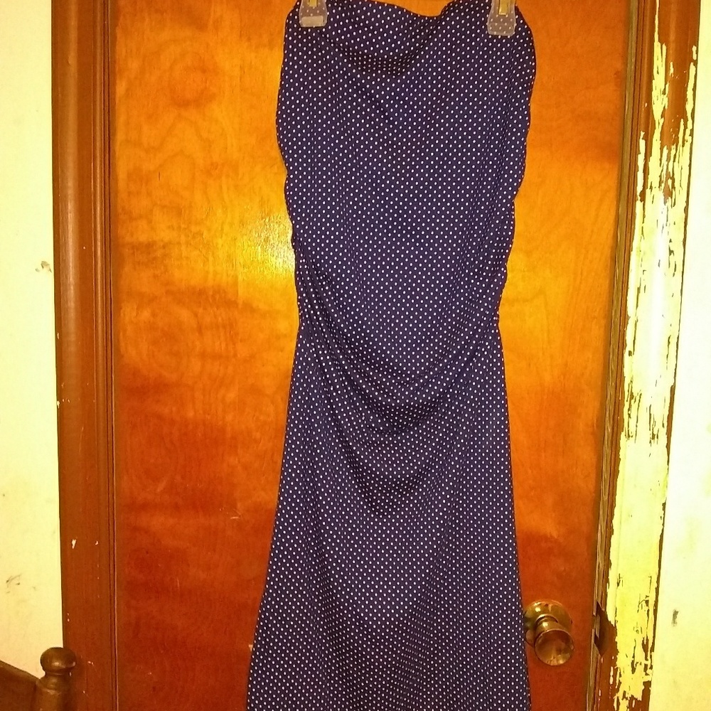 Strapless polka dot dress